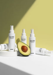 ProtoClinical k-beauty product banner graphic in olive, pale yellow, and soft lavender tones.