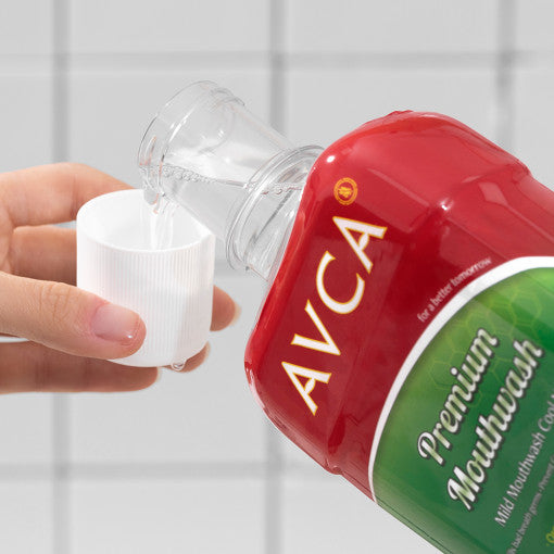 ProtoClinical k-beauty AVCA Mild Mouthwash Cool Mint 800ml in a front-facing mouthwash bottle with cool mint label details and a light background