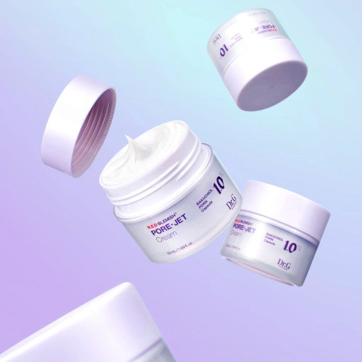 ProtoClinical k-beauty soft aqua and lavender beauty graphic on a light background.