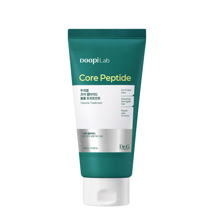 ProtoClinical k-beauty Dr.G Doopi Lab Core Peptide Volume Treatment 300g in a teal squeeze tube with a white cap and silver lower panel on a clean white background