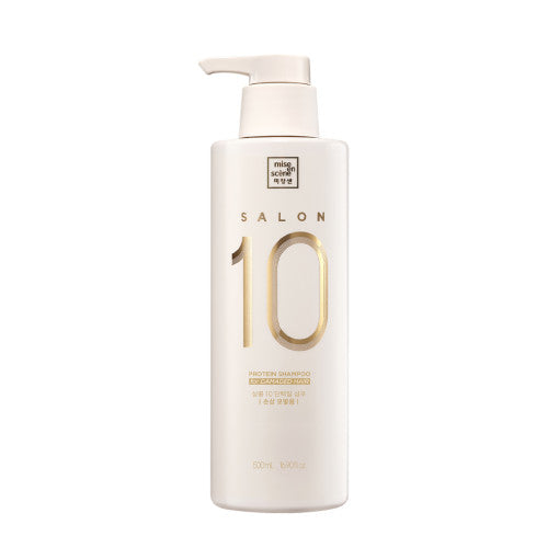 ProtoClinical k-beauty [mise en scene] Salon 10 Protein Shampoo for Damaged Hair 500ml single front-facing shampoo bottle with printed label on a clean white background