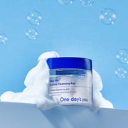 ProtoClinical k-beauty One-day's you Help Me Bubble Cleansing Pad 150ml(60 pads) single round blue cleansing pad container centered on a light background