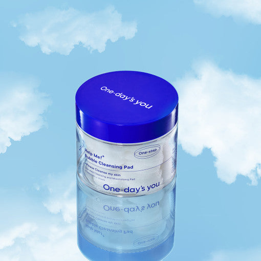 ProtoClinical k-beauty One-day's you Help Me Bubble Cleansing Pad 150ml(60 pads) single round blue cleansing pad container centered on a light background