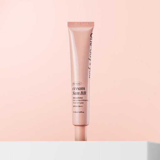ProtoClinical k-beauty soft peach makeup swatch on a pale background.