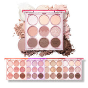 ProtoClinical k-beauty rosy grid-style beauty graphic on a light background.