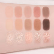 ProtoClinical k-beauty fwee More Mood Eyeshadow Palette 12g square nude-toned eyeshadow palette grid with beige shade blocks on a light background