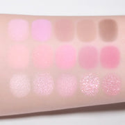 ProtoClinical k-beauty fwee More Mood Eyeshadow Palette 12g square pink eyeshadow palette grid with rosy shade blocks on a light background