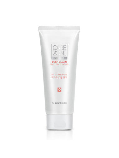 ProtoClinical k-beauty CAREZONE Deep Clean Gentle Peeling Gel 200ml single upright light beige tube centered on a white background