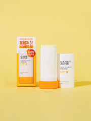 ProtoClinical k-beauty CAREZONE Light Fit Velvet Sun Stick 39g single upright white package with yellow base accents centered on a light background