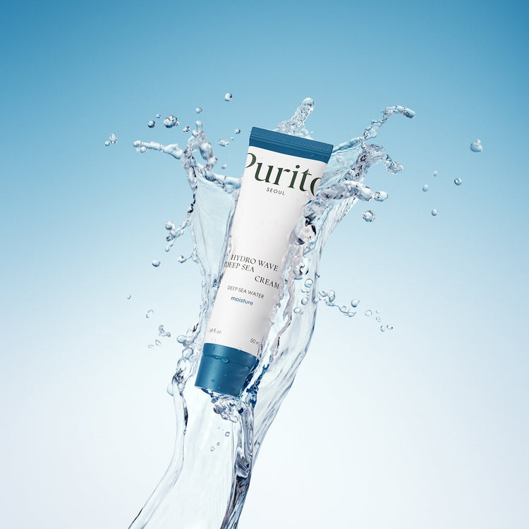 ProtoClinical k-beauty [PURITO SEOUL] Hydro Wave Deep Sea Cream 50ml product image in cool blue and white tones.