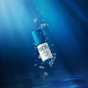 ProtoClinical k-beauty [PURITO SEOUL] Hydro Wave Deep Sea Serum 60ml abstract beauty graphic with a dark navy lower section and a bright teal vertical center on a cool blue background