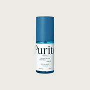 ProtoClinical k-beauty [PURITO SEOUL] Hydro Wave Deep Sea Serum 60ml abstract beauty graphic with a dark teal vertical center on a pale blue and cream background