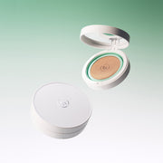 ProtoClinical k-beauty soft green beauty detail with a pale pink lower center on a light background.