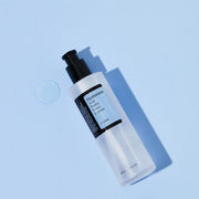 ProtoClinical k-beauty COSRX Hyaluronic Acid Hydra Power Essence 100ml single centered essence bottle with pale blue packaging on a soft blue background