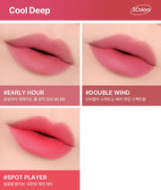 ProtoClinical k-beauty 3CE Blur Water Tint 4.6g vertical product detail graphic panel with lip tint visuals, text sections, and a light background
