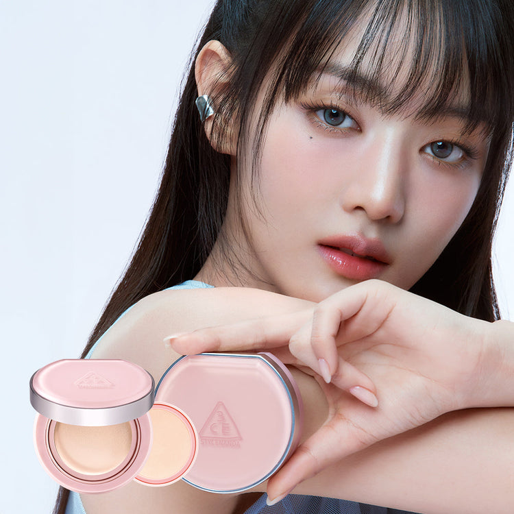 3CE Fitting Mesh Cushion (11g+11g Refill, SPF40, PA+++) by ProtoClinical shown in a makeup cushion catalog image on a plain background for a k-beauty makeup routine.