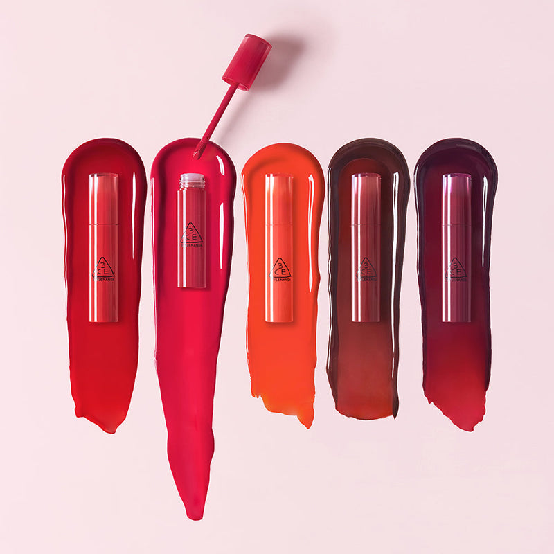 ProtoClinical k-beauty 3CE Lazy Pop Lip Stain 4.5g single lip stain tube on a clean white background
