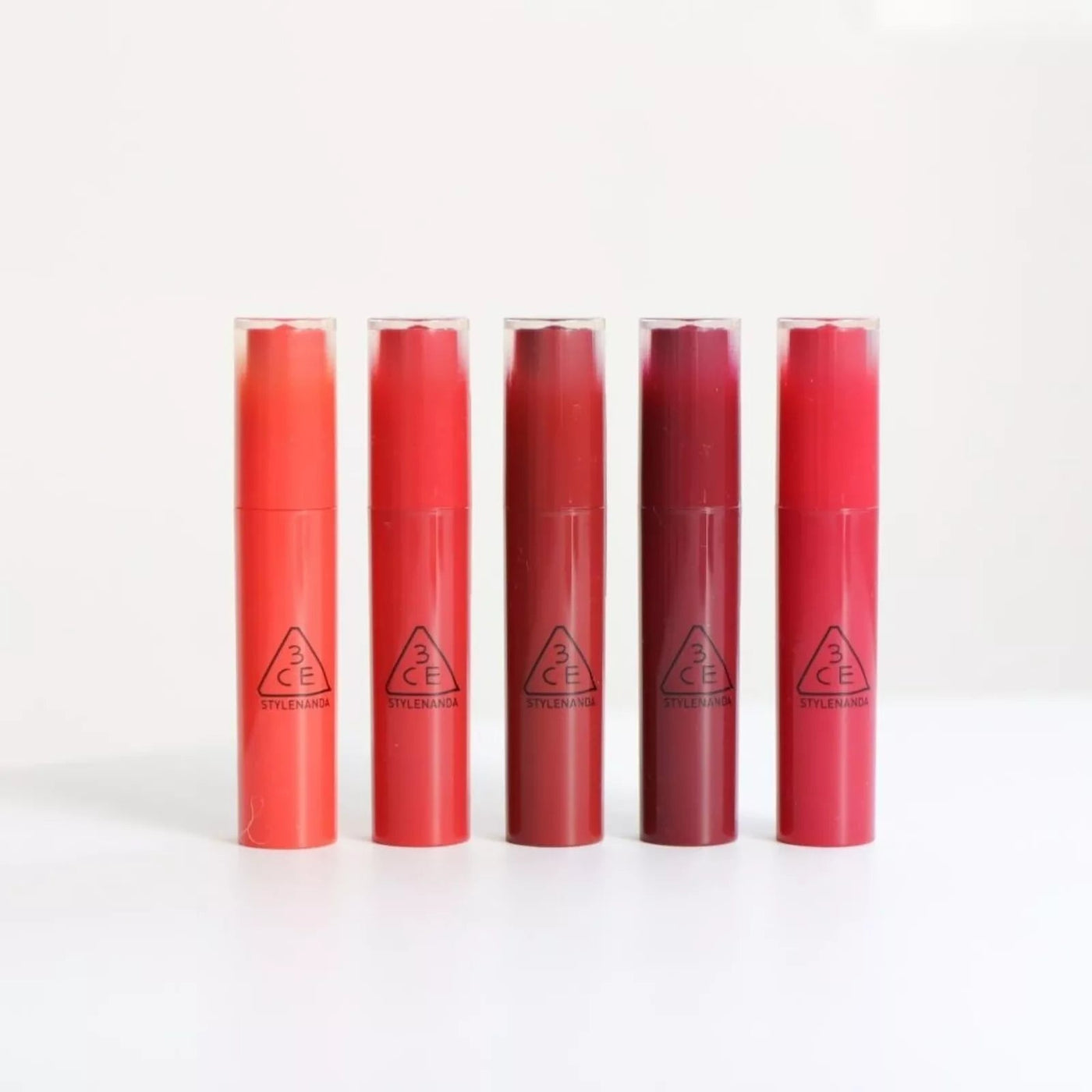 ProtoClinical k-beauty 3CE Lazy Pop Lip Stain 4.5g single lip stain package in a square product packshot on a clean white background