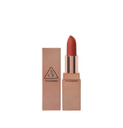 ProtoClinical k-beauty 3CE Mood Recipe Matte Lip Color 3.5g #228 RED SEVENTIES single slim beige lip color container shown vertically in a close-up packshot on a light background