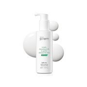 make p:rem Safe Me. Relief Moisture Cleansing Milk 200ml by ProtoClinical shown in a promotional product collage with the cleansing milk bottle and branded detail panels, highlighting the packaging for a k-beauty skincare routine.
