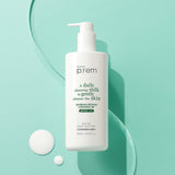 ProtoClinical k-beauty make p:rem Safe Me. Relief Moisture Cleansing Milk 500ml teal product packaging centered on a light background with front label details visible