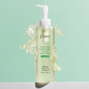ProtoClinical k-beauty make p:rem Safe Me. Relief Moisture Cleansing Oil 210ml single centered cleansing oil bottle with visible label details on a white background