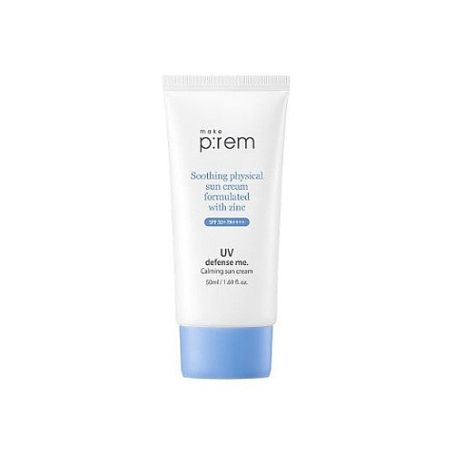 ProtoClinical k-beauty make p:rem UV Defense Me. Daily Sun Essence SPF 50+ PA++++ 50ml shown as a single sun essence package with branded labeling on a light background