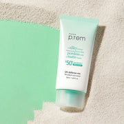 ProtoClinical k-beauty make p:rem UV Defense Me. No Sebum Sun Cream SPF50+ PA++++ 50ml shown as a single sun cream package on a clean white background.