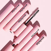 ProtoClinical k-beauty lilybyred Am9 to Pm9 Survival Colorcara single pink mascara package centered vertically on a pale pink background with soft mauve side shading