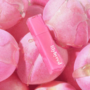 ProtoClinical k-beauty lilybyred Bloody Liar Coating Tint single vivid pink lip tint swatch in a rounded square shape on a pale pink and white background