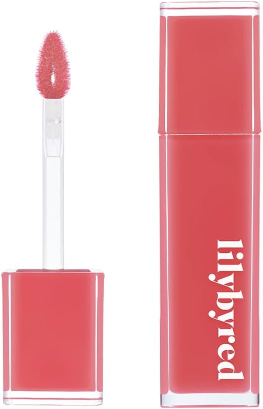 ProtoClinical k-beauty lilybyred Bloody Liar Coating Tint 4g (GROW UPPP COLLECTION) single vivid rosy-pink lip tint swatch centered in a tall vertical layout on a pale background