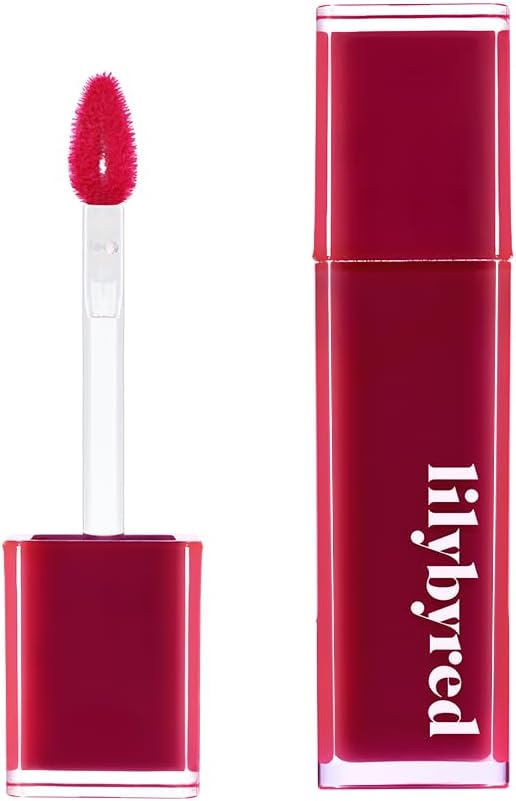 ProtoClinical k-beauty lilybyred Bloody Liar Coating Tint 4g (GROW UPPP COLLECTION) single deep berry-pink lip tint swatch centered in a tall vertical layout on a pale background