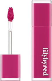 ProtoClinical k-beauty lilybyred Bloody Liar Coating Tint 4g (GROW UPPP COLLECTION) single bold magenta-pink lip tint swatch centered in a tall vertical layout on a pale background