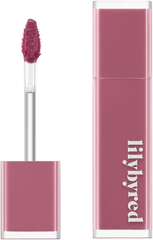 ProtoClinical k-beauty lilybyred Bloody Liar Coating Tint 4g (GROW UPPP COLLECTION) single dusty rose-pink lip tint swatch centered in a tall vertical layout on a pale background