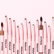 ProtoClinical k-beauty lilybyred Hard Flat Brow Pencil single slim brow pencil package centered in a square product layout on a clean white background