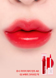 ProtoClinical k-beauty lilybyred Juicy Liar Water Tint 4.8g single lip tint package shown upright on a light background