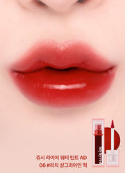 ProtoClinical k-beauty lilybyred Juicy Liar Water Tint 4.8g single lip tint package shown upright on a light background