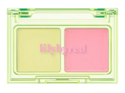 ProtoClinical k-beauty lilybyred Little Bitty Moment Shadow Palette open two-pan eyeshadow compact with matte and glitter shades on a light background