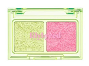 ProtoClinical k-beauty lilybyred Little Bitty Moment Shadow Palette open two-pan eyeshadow compact with matte and glitter shades on a light background