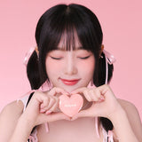 ProtoClinical k-beauty lilybyred Luv Beam Cheek Balm 3.5g single vertical rose-pink balm container with a dark plum top on a soft pink background.