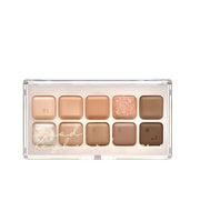 ProtoClinical k-beauty lilybyred Mood Keyboard Eyeshadow Palette shown open in warm gold and beige tones on a white background.