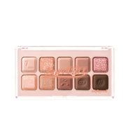ProtoClinical k-beauty lilybyred Mood Keyboard Eyeshadow Palette shown open in warm beige and brown tones on a white background.