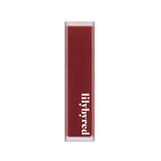 ProtoClinical k-beauty lilybyred Mood Liar Velvet Tint 4.2g single lip tint swatch in a tall vertical shape on a pale blue and white background