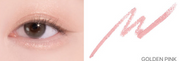 ProtoClinical k-beauty lilybyred Starry Eyes Am9 to Pm9 Gel Eyeliner two side-by-side eyeliner swatches in rose brown and pale lavender-gray on a pale peach background