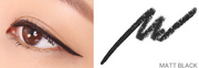 ProtoClinical k-beauty lilybyred Starry Eyes Am9 to Pm9 Gel Eyeliner two side-by-side eyeliner swatches in tan brown and muted blue-gray on a pale peach background