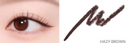 ProtoClinical k-beauty lilybyred Starry Eyes Am9 to Pm9 Gel Eyeliner two side-by-side eyeliner swatches in rosy brown and cool gray on a pale pink background