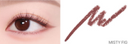 ProtoClinical k-beauty lilybyred Starry Eyes Am9 to Pm9 Gel Eyeliner two side-by-side eyeliner swatches in rosy brown and cool gray-blue on a pale pink background