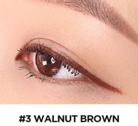 ProtoClinical k-beauty lilybyred Starry Eyes Am9 to Pm9 Slim Gel Eyeliner single diagonal eyeliner swatch on a pale peach background with a white lower edge