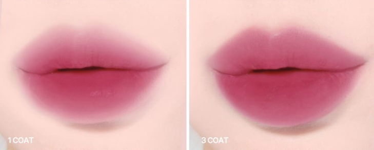 ProtoClinical k-beauty lilybyred Sweet Liar Milky Tint 4g two deep rose lip tint swatches stacked vertically on a pale cream background