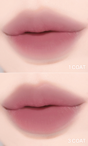 ProtoClinical k-beauty lilybyred Sweet Liar Milky Tint 4g two rosy-brown lip tint swatches stacked vertically on a white background